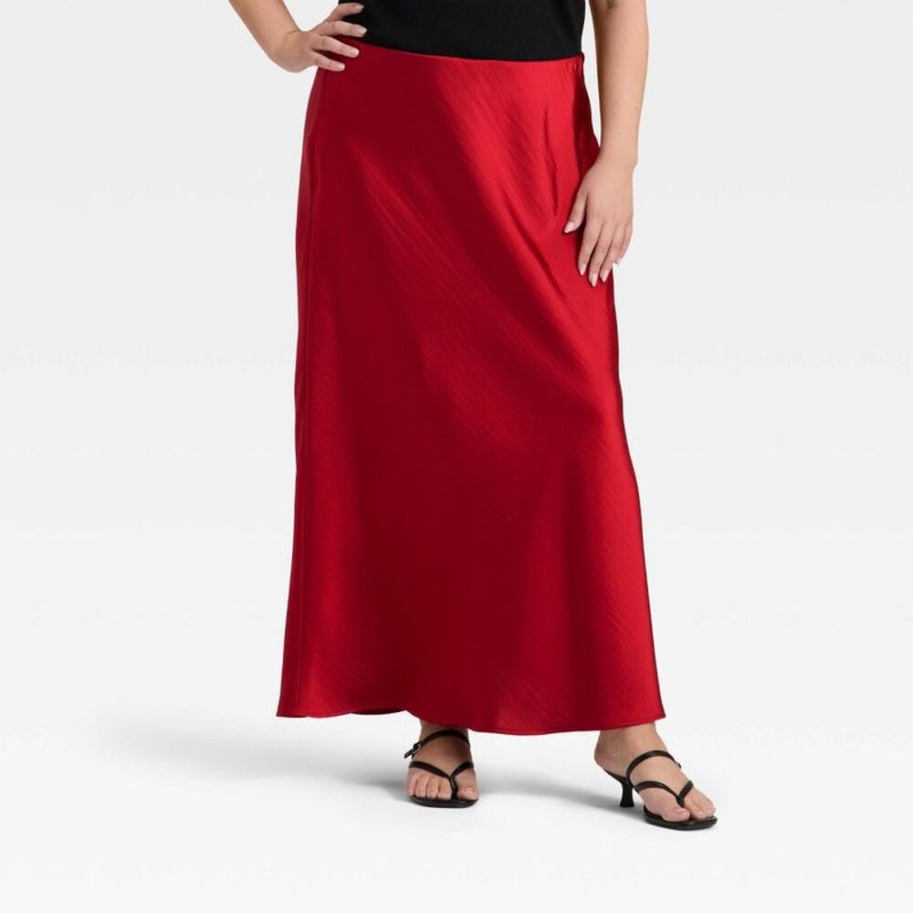 A New Day - Women's Maxi Slip A-Line Skirt - A New Day Red XXL Red